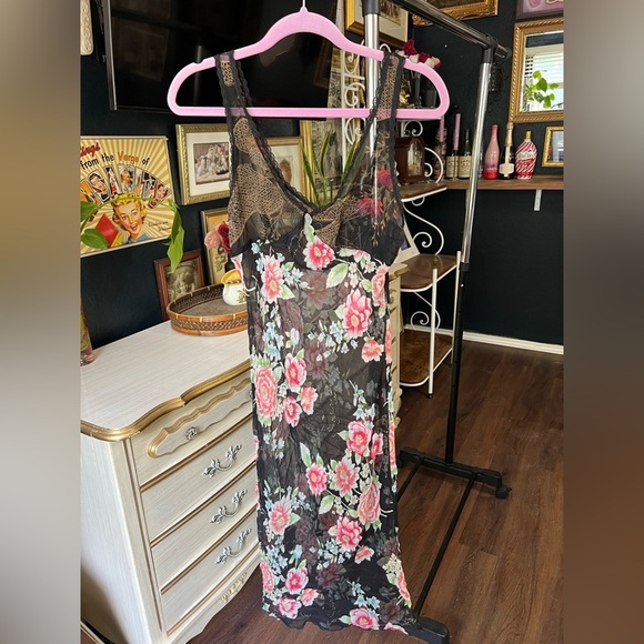NWT Vintage Guess Silk Floral Dress Size 12 - Picture 1 of 10